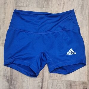 Adidas Climalite Women’s Compression Athletic Shorts Blue Size Small Spandex Gym
